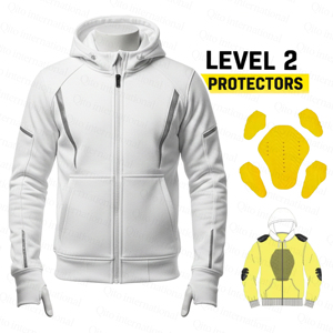 Heavy Duty Aramid Men Reflective Hoodie Motorbike Abrasion Resistant Motorcycle Riding Jacket Custom Design Kevlar Lined Hoodie - Product Image 1