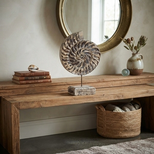 Vintage Wooden Handcrafted Spiral Block Sculpture on Stand Decorative Table Display for <b>Sideboard</b> Console Coffee Table - Product Image 3