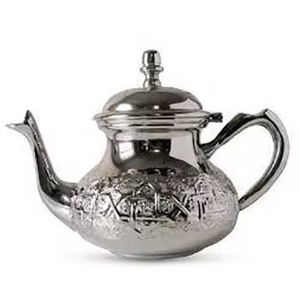 Ornate Silver <b>Teapot</b> Polished Finish Engraved Floral Motifs Curved Spout Decorative Handle Domed Lid Vintage Kitchenware - Product Image 6