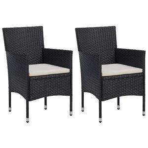 Set di 2 sedie in polyrattan nero e acciaio - Product Image 1