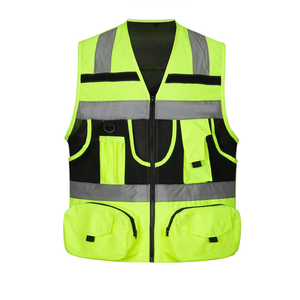 Gilet de travail haute visibilité 100% polyester, veste de travail réfléchissante unisexe, multi-poches, gilet de travail réfléchissant personnalisable - Product Image 5