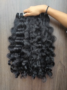 Extensions de cheveux naturels bouclés indiens TG, 100 % vierges non traités, provenant d'un seul donneur, double trame, pour pose à la machine - Product Image 3