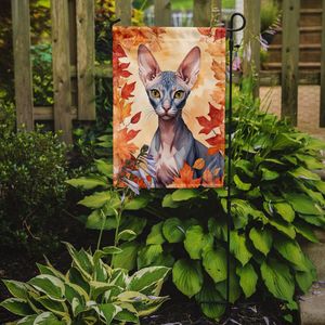Peterbald Cat Fall Leaves <b>Garden</b> <b>Flag</b> Multicolor Decorative Yard <b>Flag</b> Banner for Patio Artwork for Yard Flower Beds Mailbox - Product Image 2