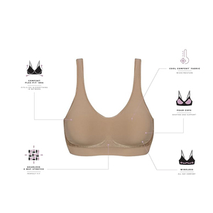 Soutien-gorge de sport élégant violet à carreaux jacquard léger et sans coutures pour femme, grande taille, sans armatures, avec maintien, haut d'entraînement, logo avant - Product Image 5
