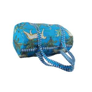 Bolsa de Lona Acolchada Hecha a Mano, Estilo Vintage, Grande, de Algodón, para Viajes de Fin de Semana, Compras, con Cierre, Color Sólido, para Playa, Verano, Otoño - Product Image 6