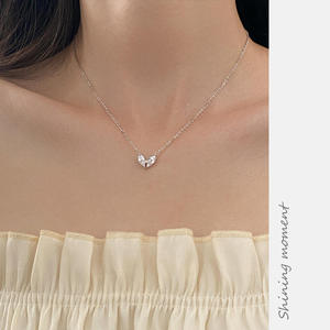 Collar de Diamantes de Corte Brillante en Oro Blanco para Mujer, Chapado en Oro de 14K, Certificado IGI, Estilo Minimalista para Uso Diario, Color D, Sintético de Laboratorio - Product Image 3