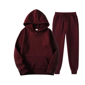 Ensemble jogging unisexe jaune à capuche, coupe classique, couleur unie, survêtement décontracté avec poches, tissu polaire 100% coton - Product Image 2