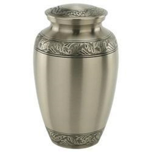 Urnes funéraires classiques et élégantes en laiton fini argenté, design attrayant, taille adulte, pour cendres humaines. - Product Image 1