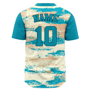 Maillot de baseball personnalisé sublimé, uniforme de softball boutonné, lettres brodées en sergé, nom, numéro, équipe, séchage rapide - Product Image 2