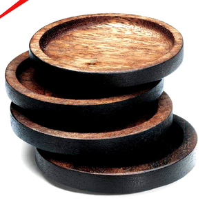 Eco-Friendly Handmade Wood Coaster <b>Set</b> With Modern Holder Square Cup Mats For Home Decor Office And Luxury Gifts - Product Image 4