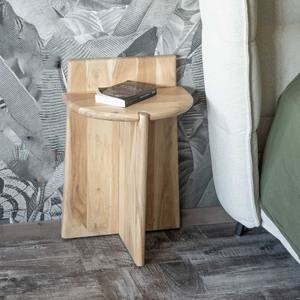 Mesa de noche Trudy de acacia con diseño Vandana Crystal Flow - Product Image 1