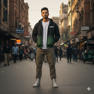 Sweat à capuche zippé Rexfit Sports personnalisé, effet délavé, en molleton épais, style streetwear, avec impression DTG, OEM, fermeture éclair intégrale. - Product Image 2