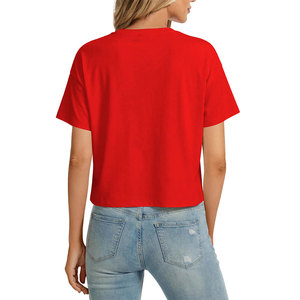 Premium Quality Women's Crop Top Smooth Texture <b>Material</b> Short Sleeve Round Neck lightweight Breathable Trendy Apparel Crop Tee - Product Image 2