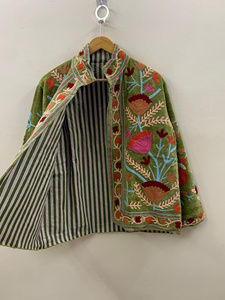 Handcrafted Suzani Velvet Jacket Floral Embroidered <b>Winter</b> <b>Coat</b> Bohemian Ethnic Outerwear Factory Direct Wholesale Price - Product Image 3
