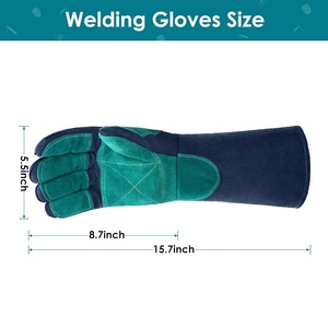 Guantes de Soldadura Mig de Cuero Resistentes al Calor con Costuras de Aramida, Guantes Resistentes al Fuego para Bomberos y Barbacoa - Product Image 6