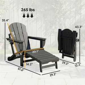 Juego de 2 Sillas Plegables Negras para Playa, Sillas de Exterior con Cojines Cómodos para Patio o Vacaciones - Product Image 6