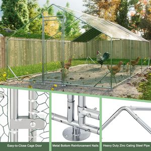 Recinto per Polli Impermeabile in Filo Zincato, Grande Gabbia Metallica per Polli, Conigli e Anatre - Product Image 6