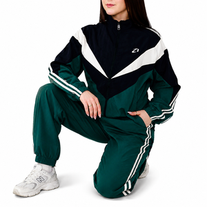 Ensemble de survêtement coupe-vent en nylon pour femme, veste athlétique pour homme et pantalon de jogging large, coupe-vent imperméable à capuche - Product Image 3