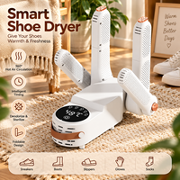 Séchoir à chaussures électrique portable intelligent, séchoir à chaussures pliable avec rotation à 360° °   Circulation d'air chaud pour baskets, chaussettes, pantoufles et bottes