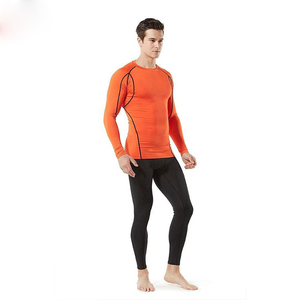 Camiseta de Compresión de Manga Larga Naranja para Hombre, Secado Rápido, Poliéster y Elastano, Ropa Interior para Entrenamiento en el Gimnasio - Product Image 6