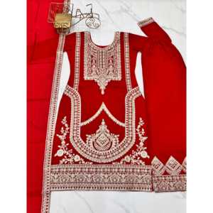 Hermosos pantalones de fiesta para mujer, conjunto Dupatta con trabajo bordado - Product Image 5