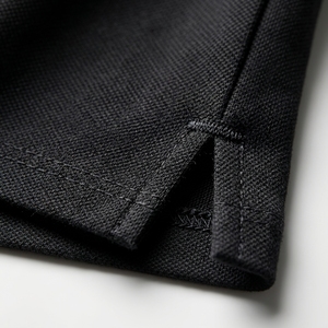 Men's Black Short Sleeve for Shirt Zipper Front Terry <b>Knitted</b> Cotton <b>Bamboo</b> Fiber Breathable Formal Solid Color Regular Fit - Product Image 6