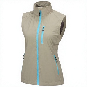 Gilet coupe-vent léger pour femme, col montant, sans manches, avec fermeture éclair - Product Image 3