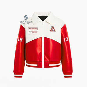 Delta |   Sigma |   Blouson Bomber Femme en Cuir PU Brodé Zippé Theta Sorority – Veste Décontractée Style Universitaire et Sportif - Product Image 1