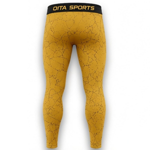 Ensemble de vêtements de sport pour homme, manches longues et leggings, jaune moutarde, performance active, compression, entraînement, fitness, gym, sportswear, athlétique - Product Image 6