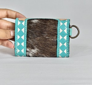 Monedero Pequeño de Cuero Genuino Vintage 2026 con Diseño de Diamantes, Correa de Muñeca, Cierre de Botón, Diseño Compacto Unisex - Product Image 3
