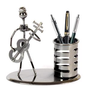 Porte-stylos en métal finition argentée en forme de lapin, organisateur de bureau élégant personnalisé, parfait pour le rangement de la papeterie - Product Image 1