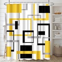 Ensemble de rideaux de douche rayés noir et blanc, rideaux de bain géométriques modernes, décoration de salle de bain, tapis avec tapis de bain, couvercle de toilette