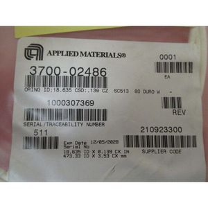 AMAT 3700-02486 ORING ID 18.635 CSD .139 CHEMRAZ - อุปกรณ์และชิ้นส่วนเซมิคอนดักเตอร์ระดับโลกที่เชื่อถือได้ - Product Image 1