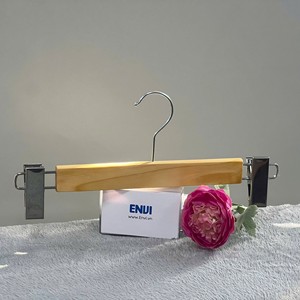High Quality Vietnam-made Wood <b>Hangers</b> with Metal Clips for Pants & Dresses Low MOQ Wholesale - Product Image 6