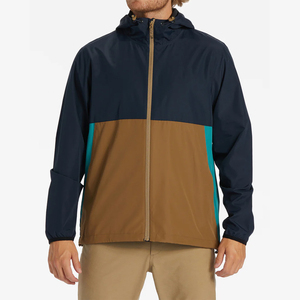 Winter Casual <b>Canvas</b> Waterproof Men's Windbreaker Hooded Zipper Front Logo Quick Dry Eco-Friendly Jackets - Product Image 1