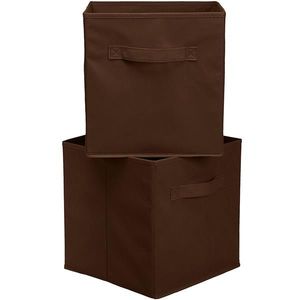 Set di 6 Scatole Portaoggetti in Tessuto Non Tessuto Marrone di Alta Qualità per Organizzazione Vestiti - Product Image 2