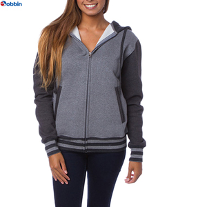 Sudadera con capucha unisex estilo universitario con cremallera, personalizable con tu logo, abrigo grueso y cálido de invierno, forro polar de algodón, sudaderas de béisbol, bordado Letterman, 480g, de secado rápido - Product Image 4