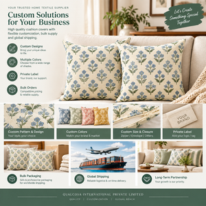 Fundas de Almohada de Poliéster con Estampado Antipolvo y Antiácaros, Estilo Vintage, 18x18 Pulgadas, Juego de 2, Venta al Por Mayor |   Decoración Floral Azul Verde para el Hogar - Product Image 6