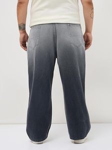 Vaqueros anchos vintage para hombre, 100% algodón, corte holgado, tiro medio, pantalones de mezclilla casuales de color liso - Product Image 3