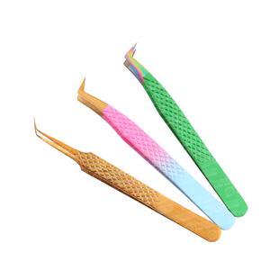 Ensemble de pincettes d'extension de cils pince à épiler colorée en acier inoxydable avec outil de levage outil de soin de beauté d'emballage personnalisé - Product Image 3