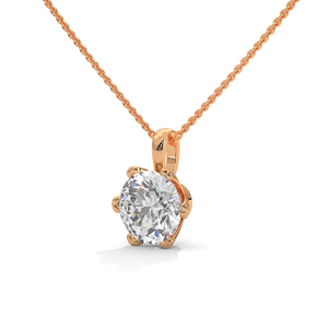 จี้เพชรเลี้ยงในห้องปฏิบัติการ สร้อยคอทองคำแท้ 14K ทรงกลมเจียระไนแบบบริลเลียนท์ สีโรสโกลด์ สำหรับผู้หญิง ของขวัญสำหรับงานปาร์ตี้ - Product Image 2