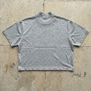 เสื้อยืดครอปแขนสั้นทรงโอเวอร์ไซส์สำหรับผู้ชาย พิมพ์ลายโลโก้ด้านหน้า ขายส่ง เนื้อผ้าระบายอากาศได้ดี ผลิตจากผ้าฝ้ายออร์แกนิคที่ยั่งยืน สไตล์ไฮสตรีท - Product Image 3