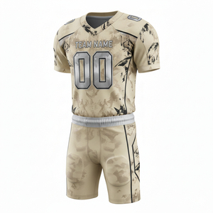 Uniforme de Fútbol Americano Personalizado de Alta Calidad al por Mayor, Ropa Deportiva para Equipos con Mangas Cortas en Tallas Grandes, Uniforme a Precio Económico - Product Image 3