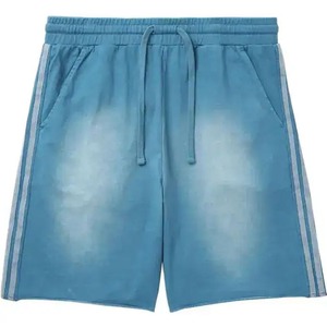 Shorts en jean délavé pour homme, taille mi-haute, coupe droite, décontracté, été, en coton, tissu respirant - Product Image 3