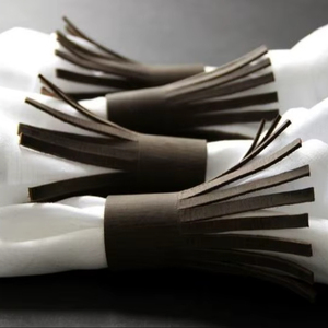Juego de servilleteros de cuero hechos a mano para decoración de mesa de comedor con diseño elegante para uso en el hogar y restaurantes - Product Image 1