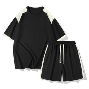 Conjunto Casual de Verano para Hombre, Camiseta de Manga Corta con Cuello Redondo y Parches, Pantalones Cortos Holgados de 2 Piezas - Product Image 4