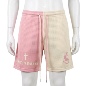 Shorts en tissu mesh à coupe ample et taille élastique pour hommes, vêtements de sport, shorts en mesh personnalisés pour hommes - Product Image 3