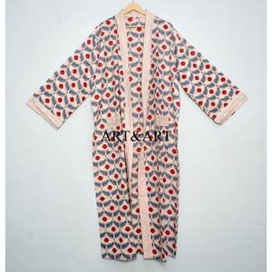 Kimono de Algodón 100% para Mujer, Talla Única, Transpirable, Estampado Floral, para Primavera, Verano y Otoño, Traje de Baño, Bata de Dama de Honor, Elegante y de Secado Rápido, Venta al Por Mayor - Product Image 3