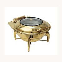 Prachtig design, hoge kwaliteit gepolijste roestvrijstalen voedselwarmer, chafing dish deksel, op maat gemaakte milieuvriendelijke buffetserver, 100 stuks