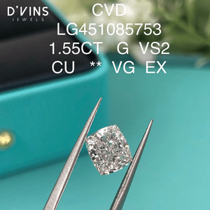 เพชร D'VINS JEWELS 1.55 กะรัต ทรงคุชชั่น เพชรเลี้ยงในห้องปฏิบัติการ สี G ความสะอาดระดับ VS2 รับรองโดย IGI เพชรเม็ดเดี่ยวสำหรับทำเครื่องประดับ - Product Image 3